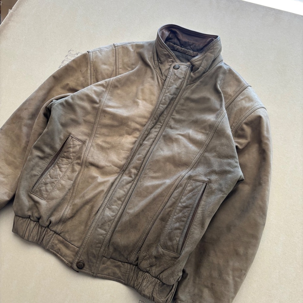 Vintage G-III Global Identity Leather‎ Bomber Jacket